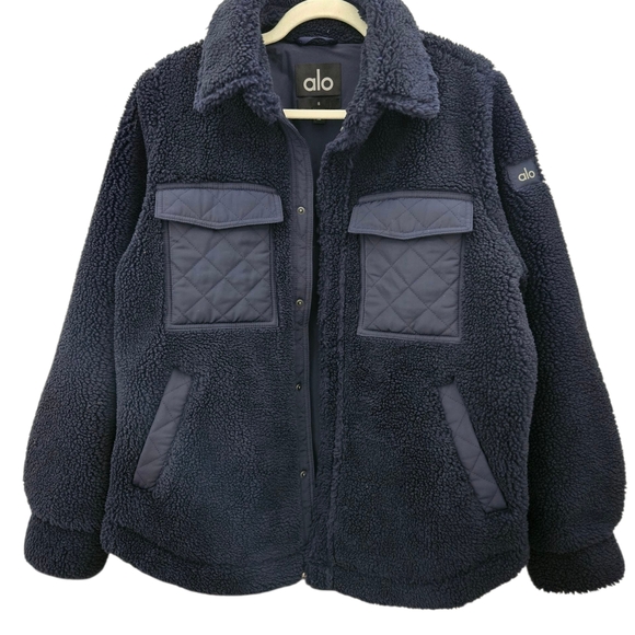 ALO Sherpa Edge Shacket Size Small Limited Edition Navy - Picture 5 of 6